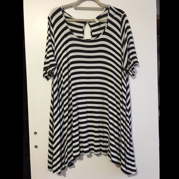 Black and White Striped Tunic